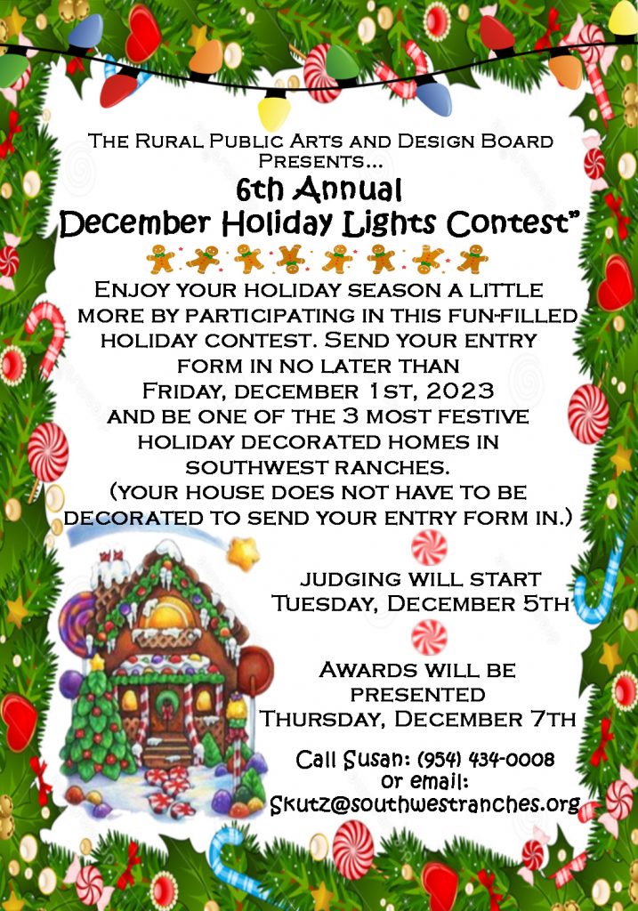 6th Annual December Holiday Lights Contest Flyer