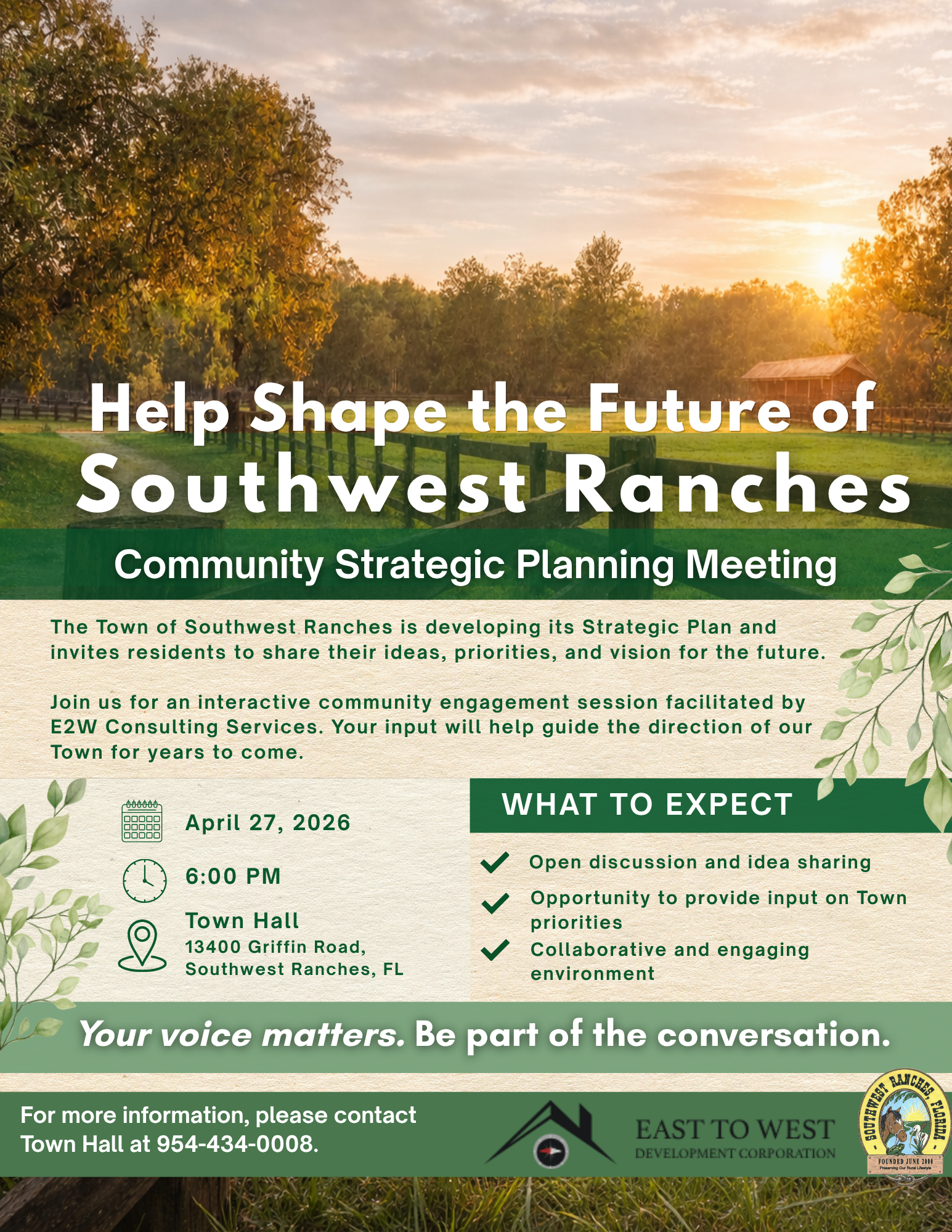 Community Strategic Planning Meeting – Southwest Ranches, Florida